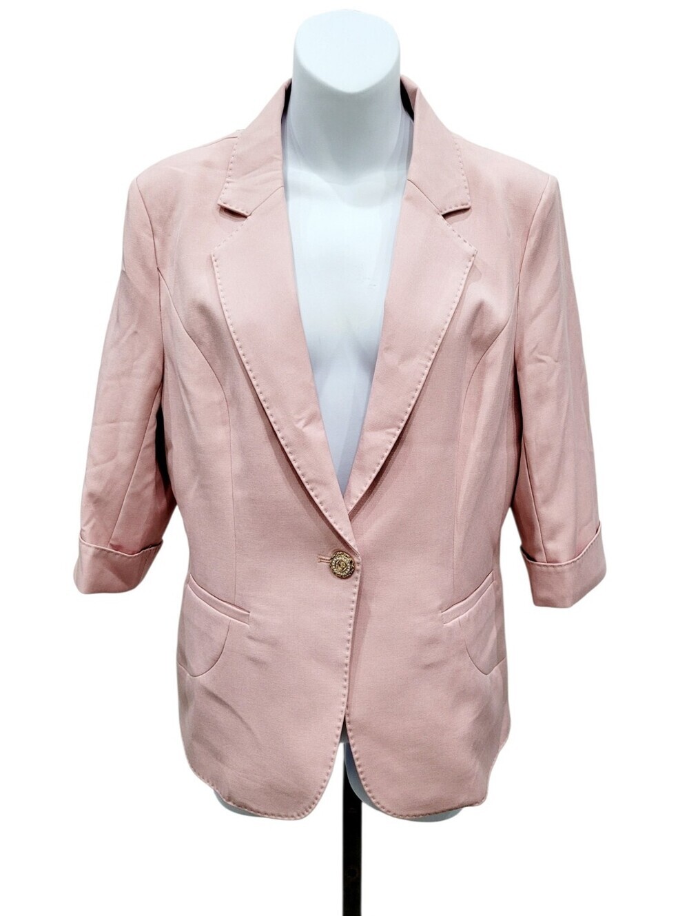 2/$20 Y2K Pink With Gold Button Blazer Size: M